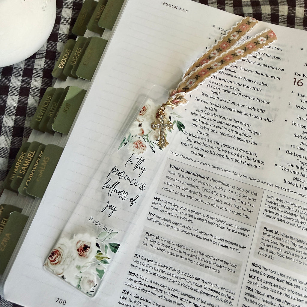 “Fullness of Joy” Bible Verse Charm Bookmark