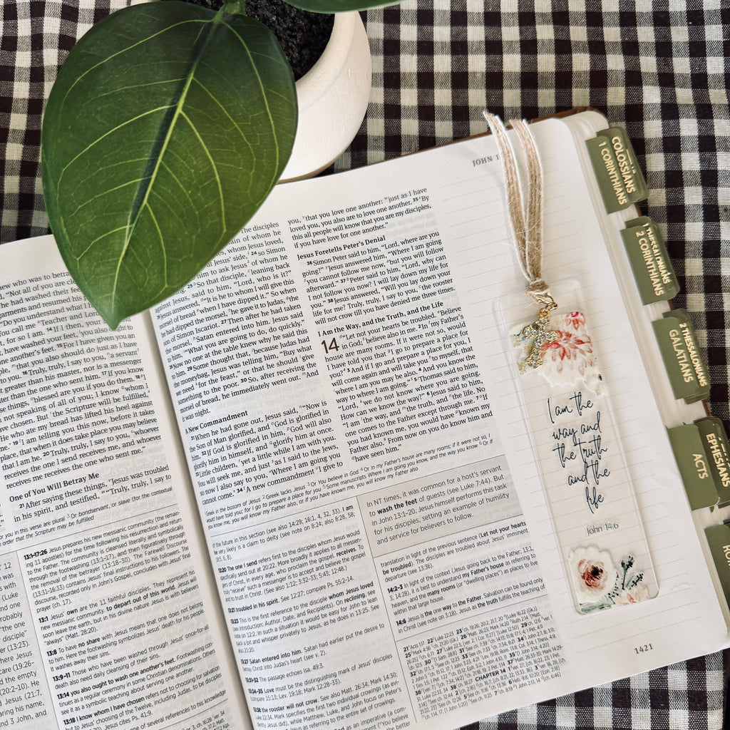 “Way Truth Life” Bible Verse Charm Bookmark