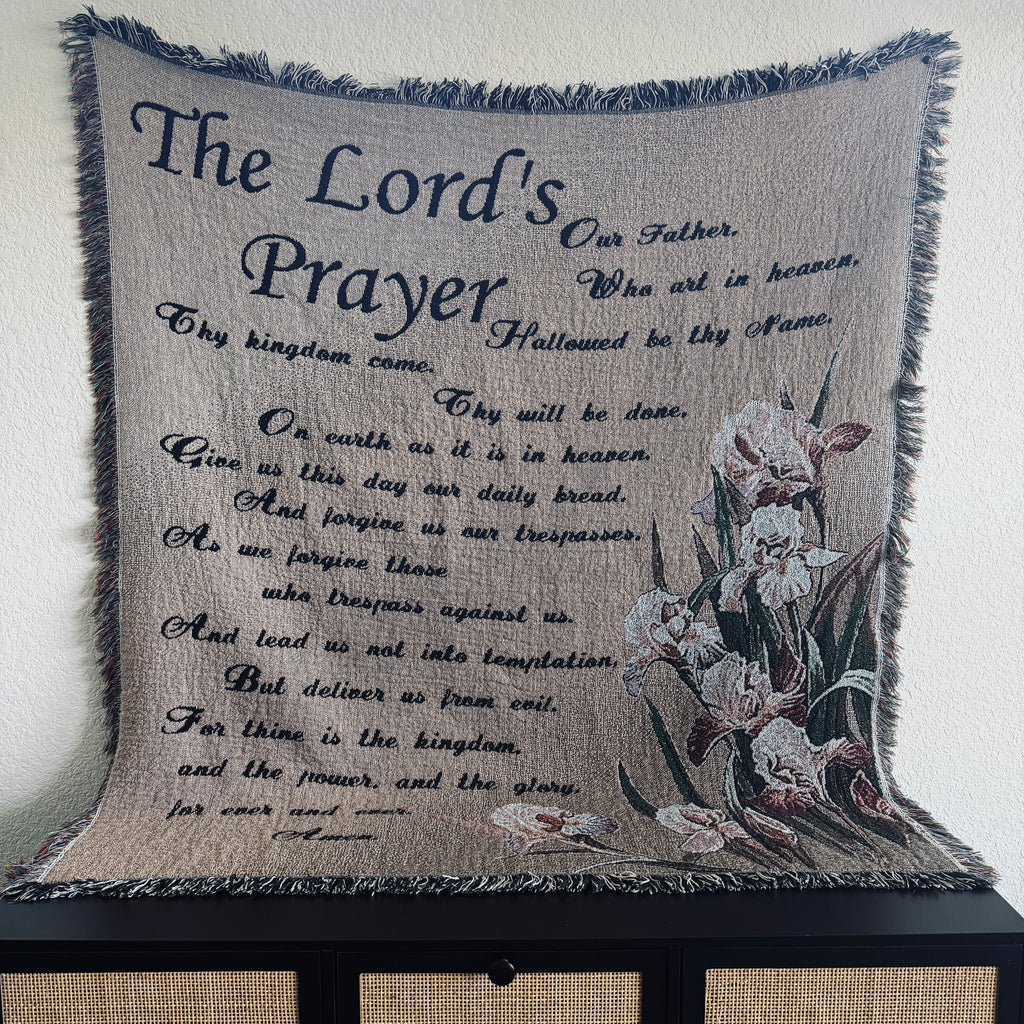 Vintage The Lord’s Prayer Tapestry Throw Blanket