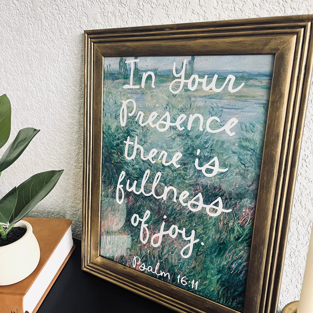 Fullness of Joy Print in Vintage Wood Refinished Frame 11x14