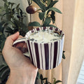 Clean Ingredient Hand Poured Candle in Maroon Striped Noon & Moon Glass Mug