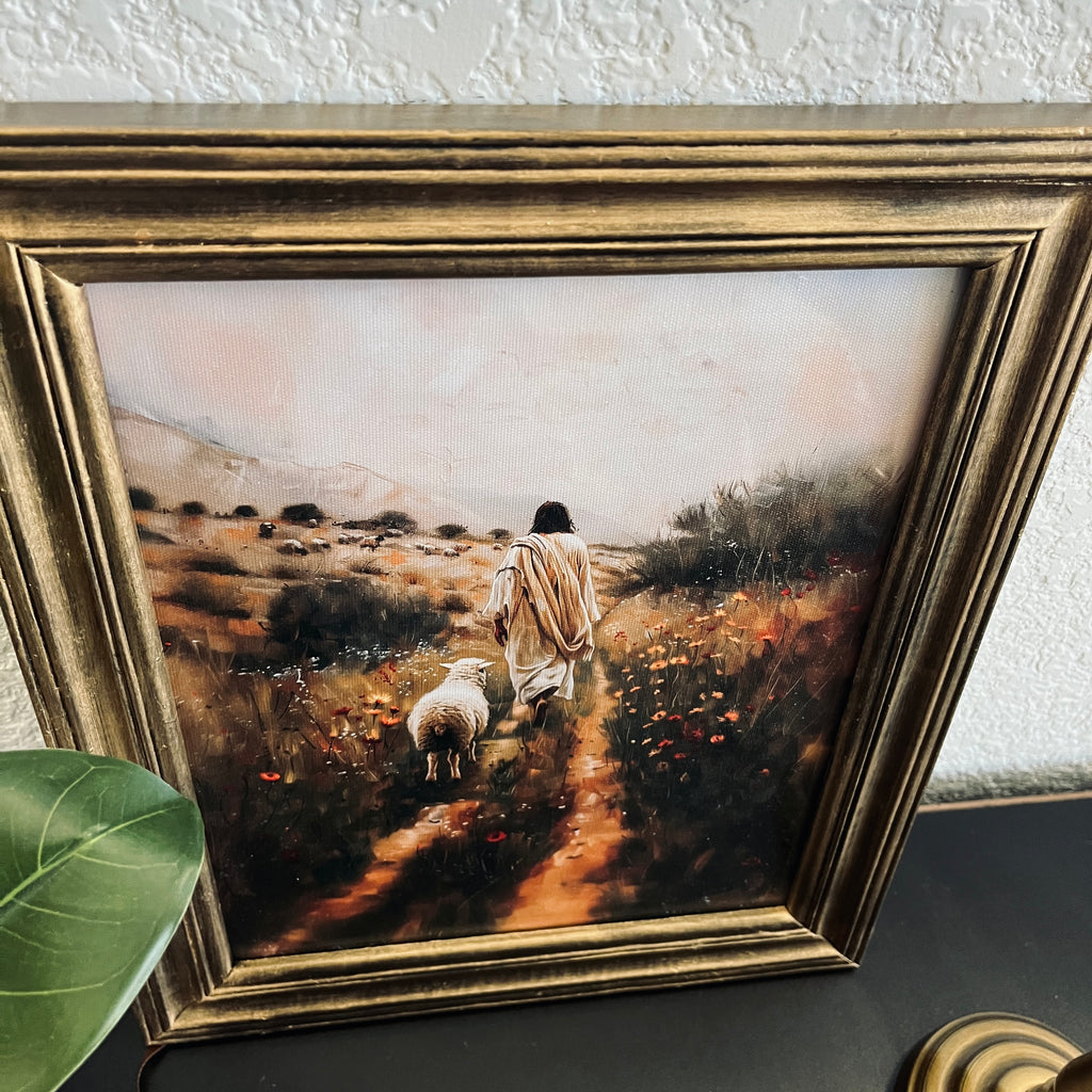 Follow Jesus in Refinished Vintage Wood Frame 8x10