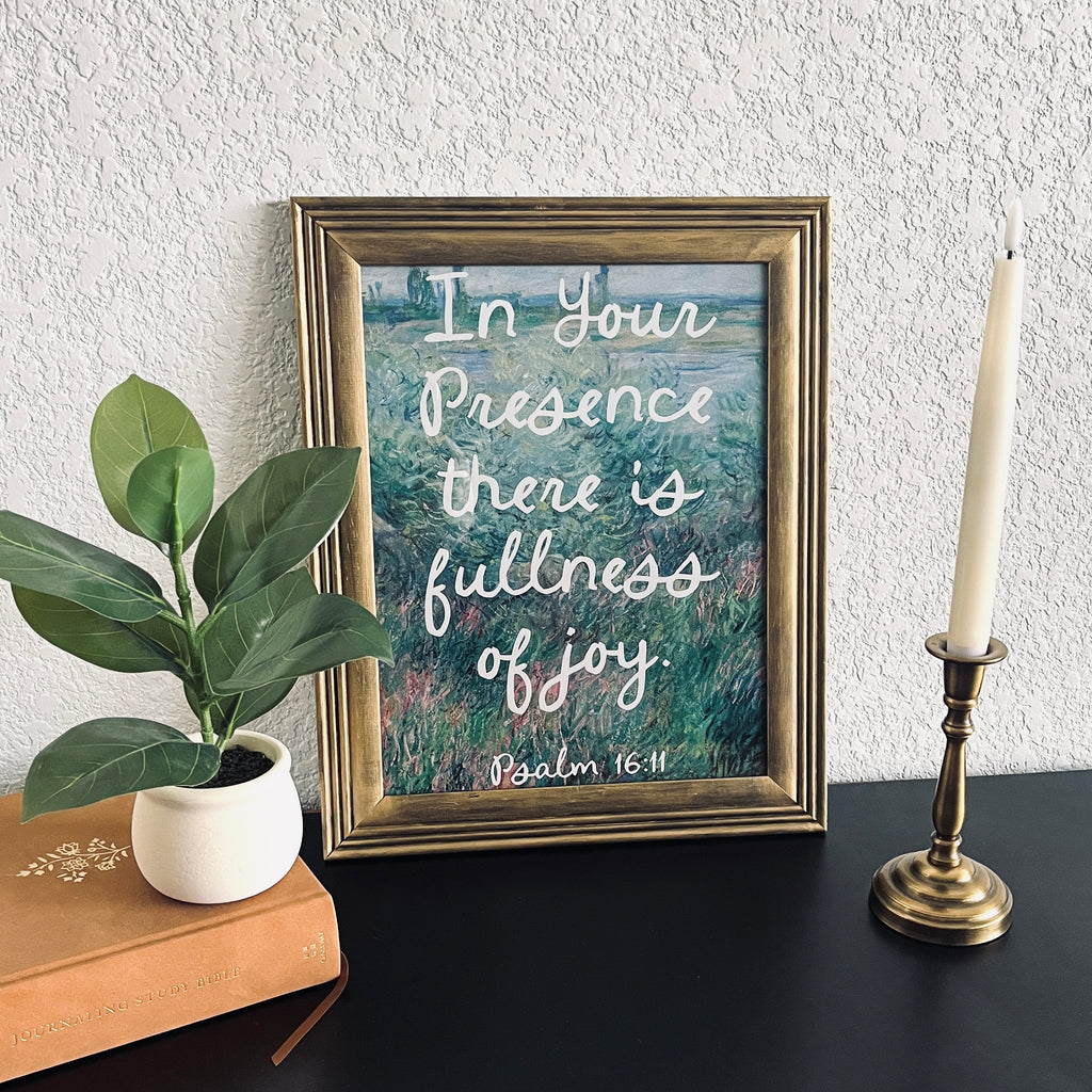 Fullness of Joy Print in Vintage Wood Refinished Frame 11x14