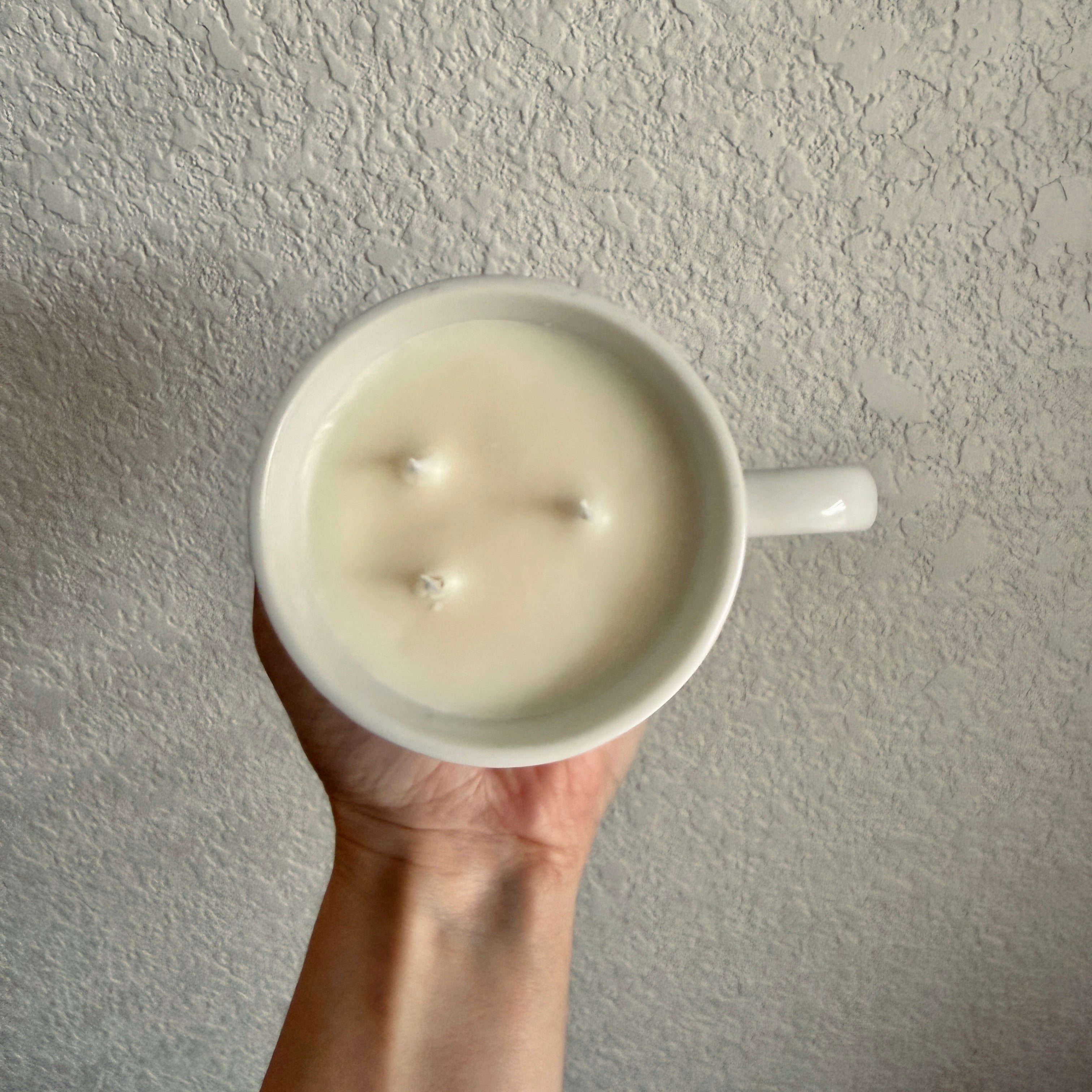 Clean Ingredient Hand Poured Candle in Vintage Japanese Floral Mug with Lid
