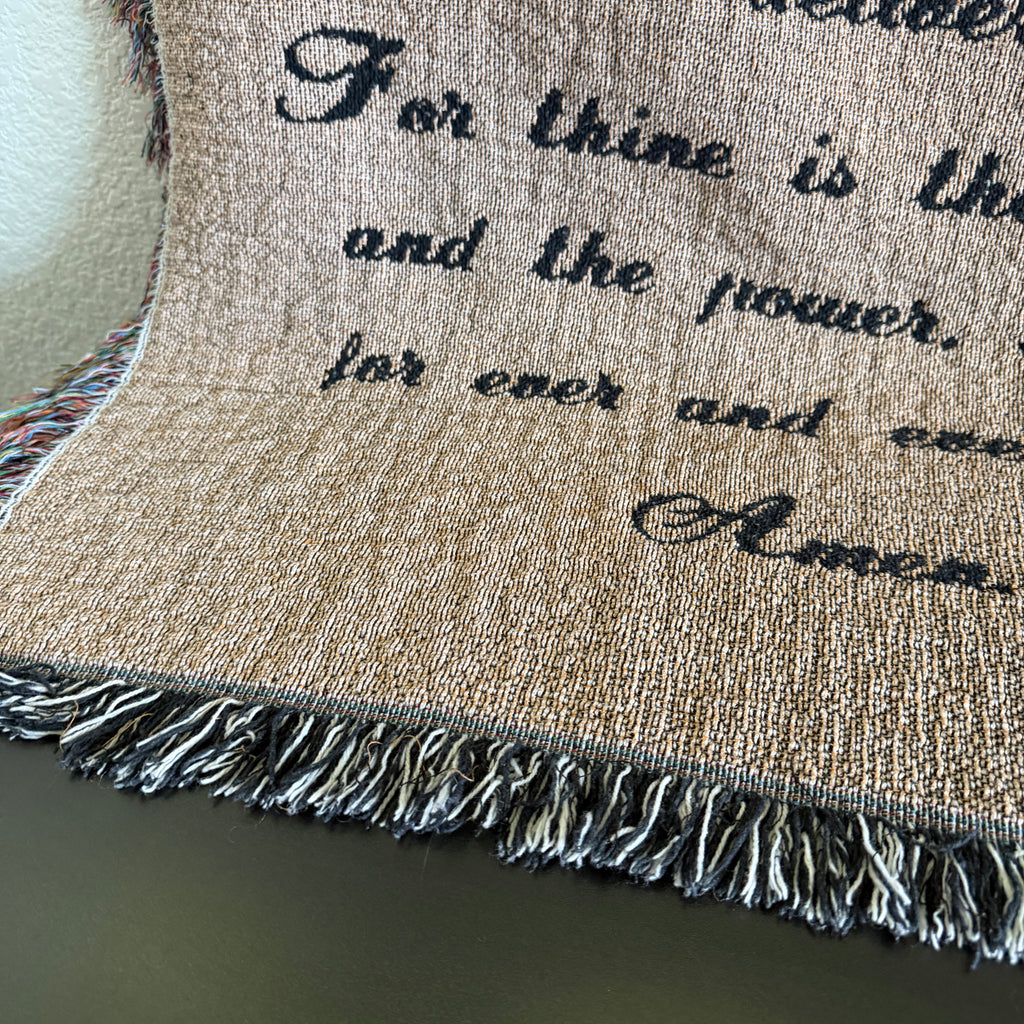 Vintage The Lord’s Prayer Tapestry Throw Blanket