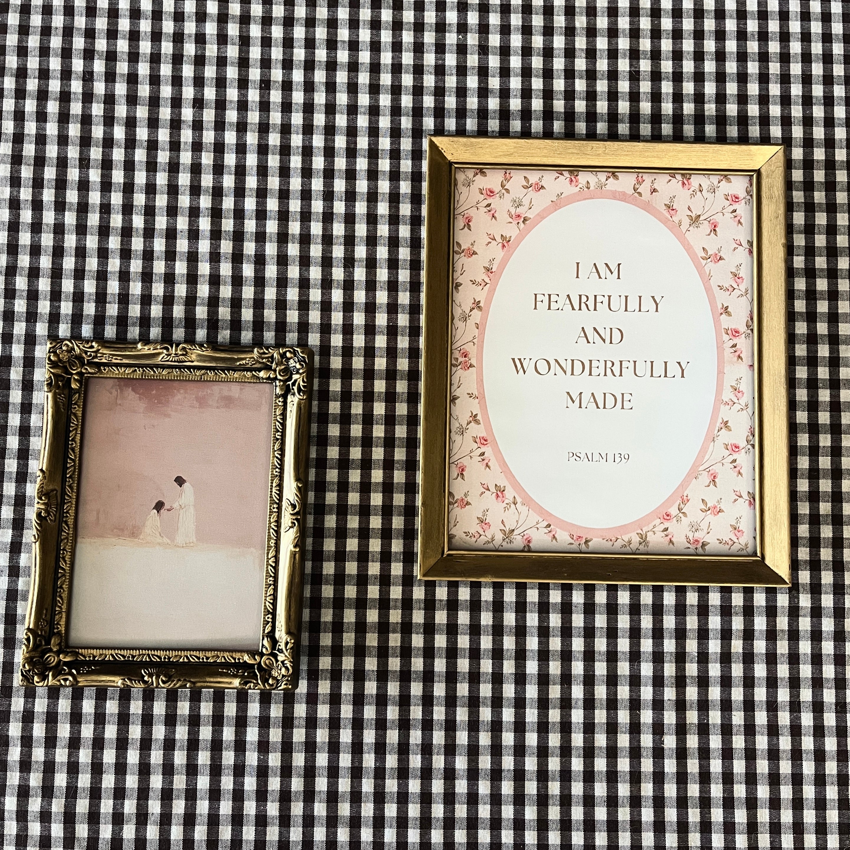 Set of 2 Psalm 139 in Vintage Refinished Frames 8x10 & 5x7