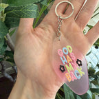 God Has My Back Keychain/Bag Charm Pink Ombré