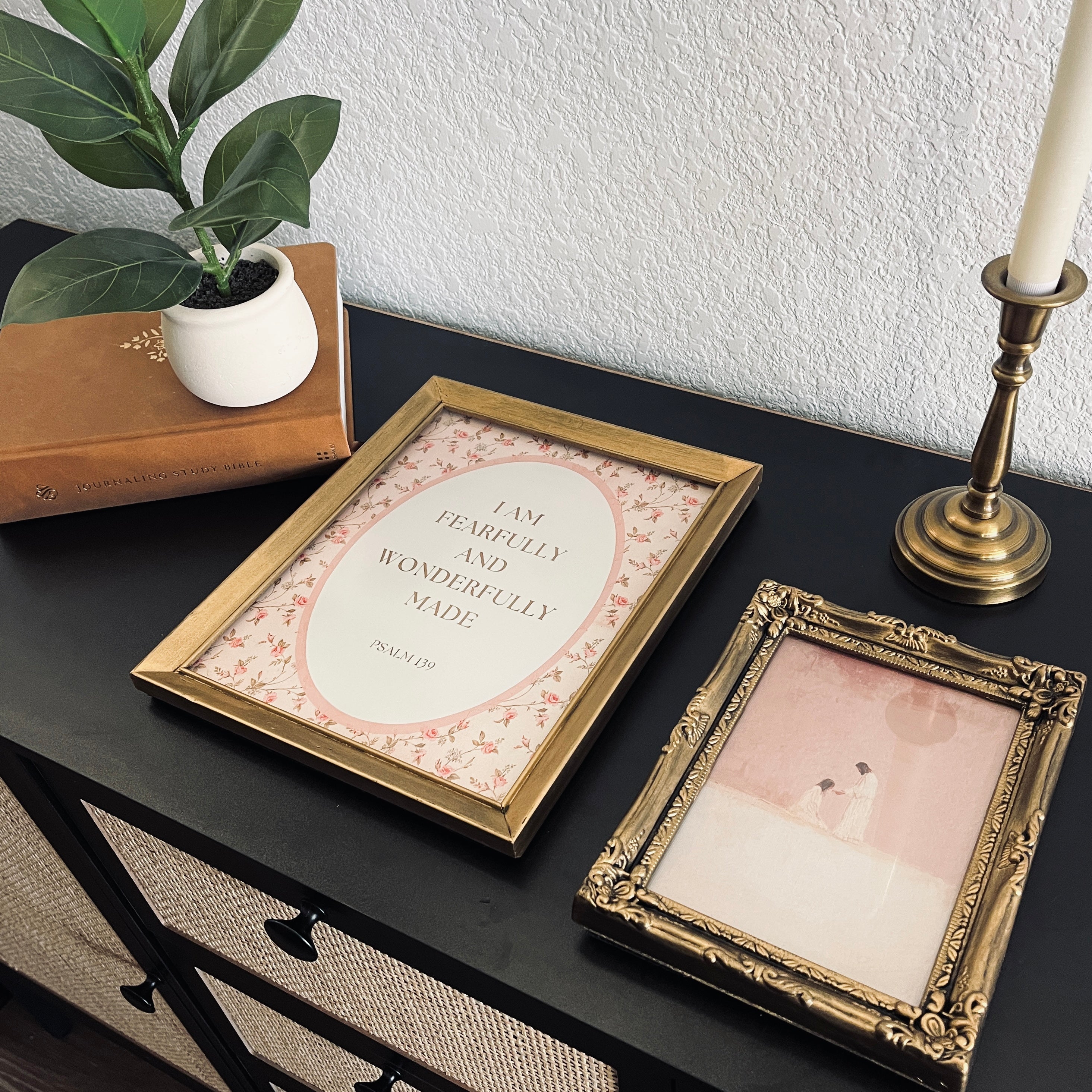 Set of 2 Psalm 139 in Vintage Refinished Frames 8x10 & 5x7