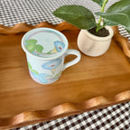 Clean Ingredient Hand Poured Candle in Vintage Japanese Floral Mug with Lid
