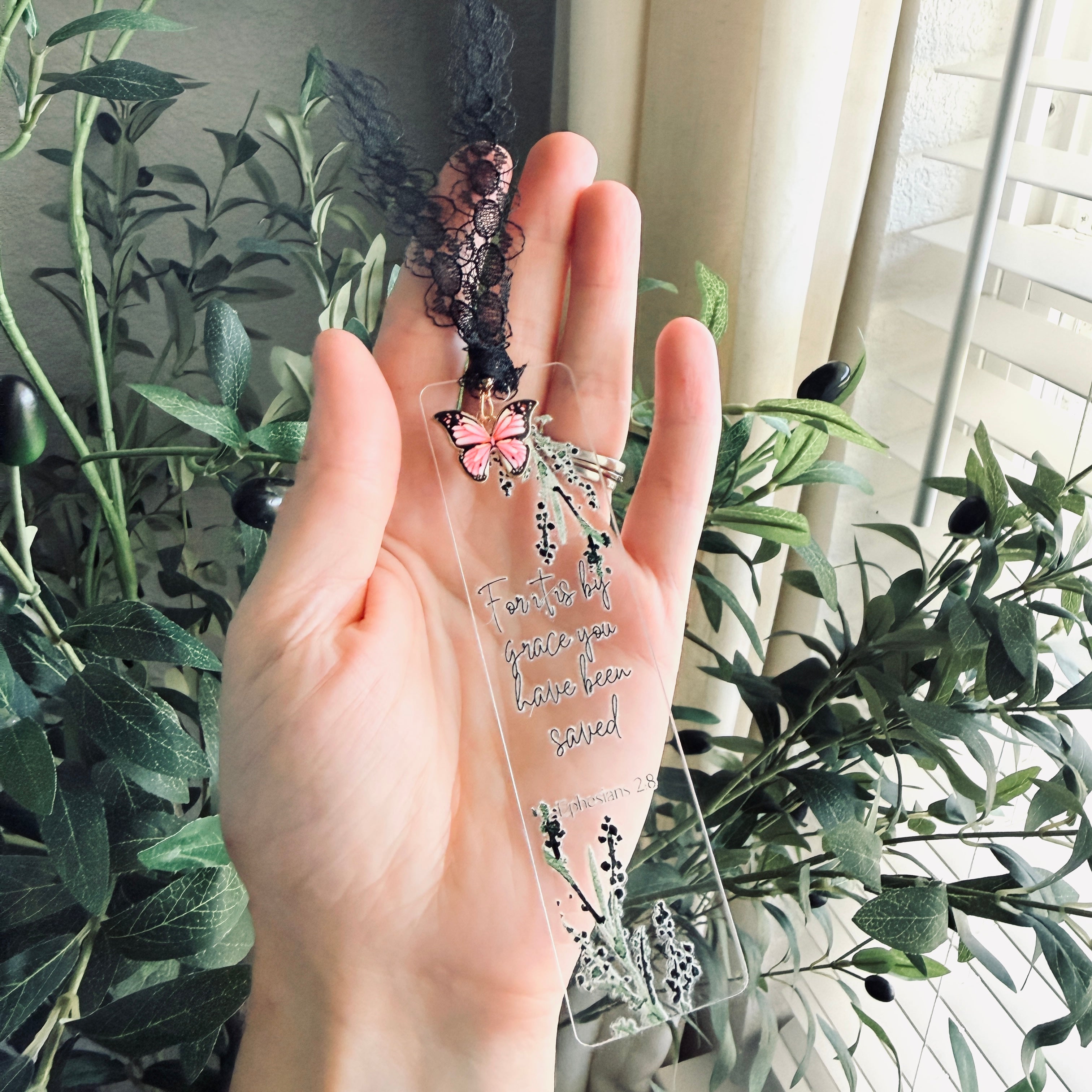 “Saved by Grace” Bible Verse Charm Bookmark