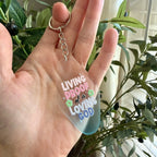 Living Proof of a Loving God Keychain/Bag Charm Blue Ombré