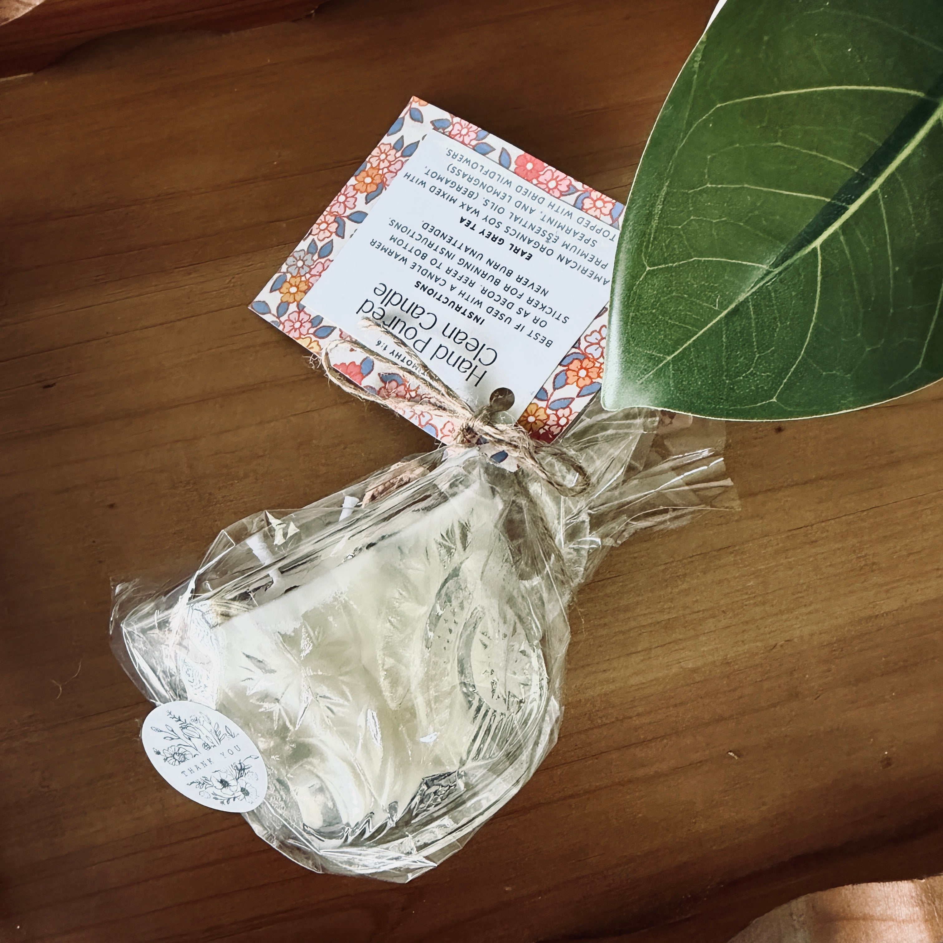 Clean Ingredient Hand Poured Candle in Vintage Paisley Pressed Glass Tea Cup