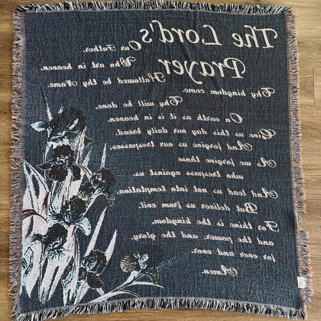 Vintage The Lord’s Prayer Tapestry Throw Blanket