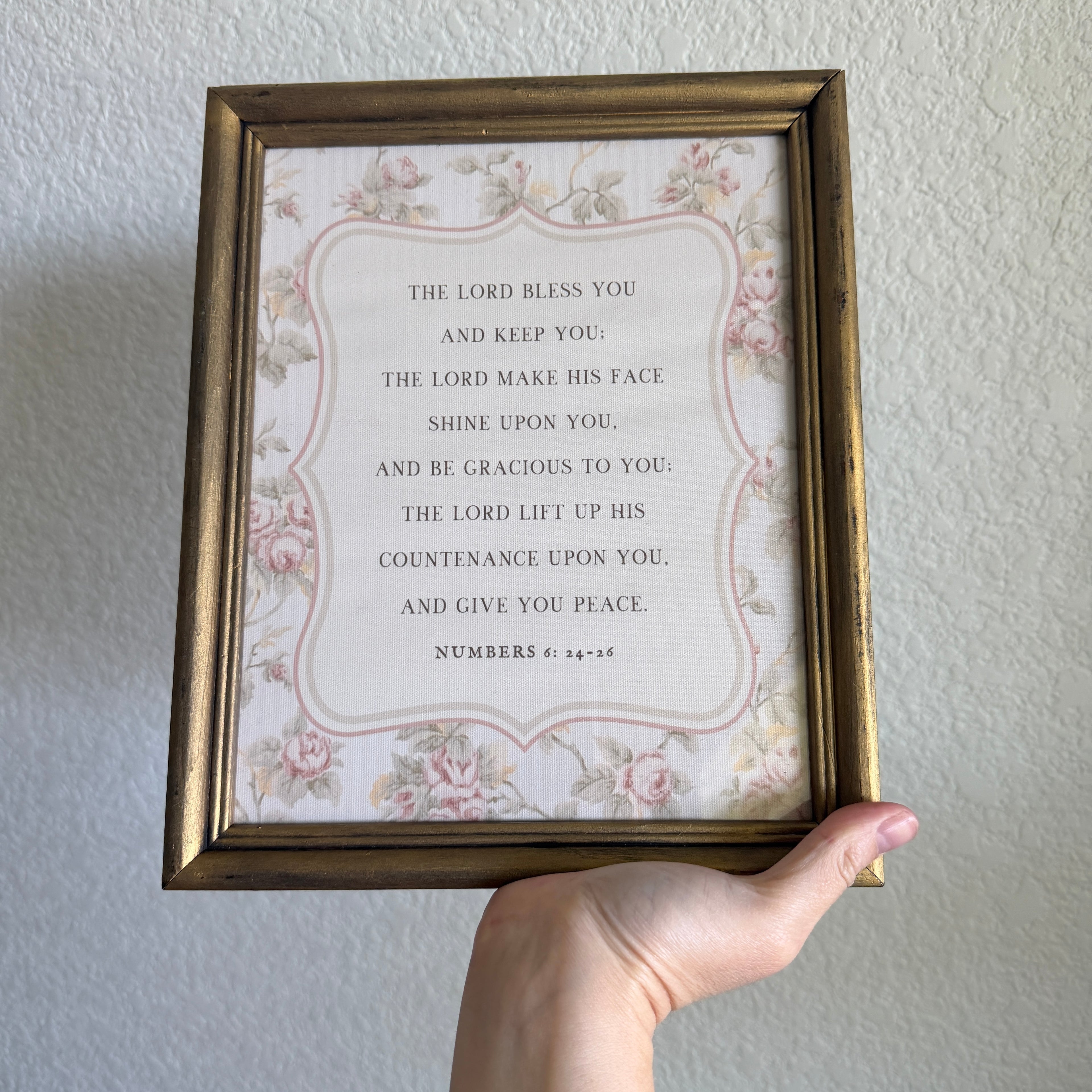 Set of 2 The Blessing Numbers 6:24-26 in Refinished Vintage Frames 8x10 & 5x7