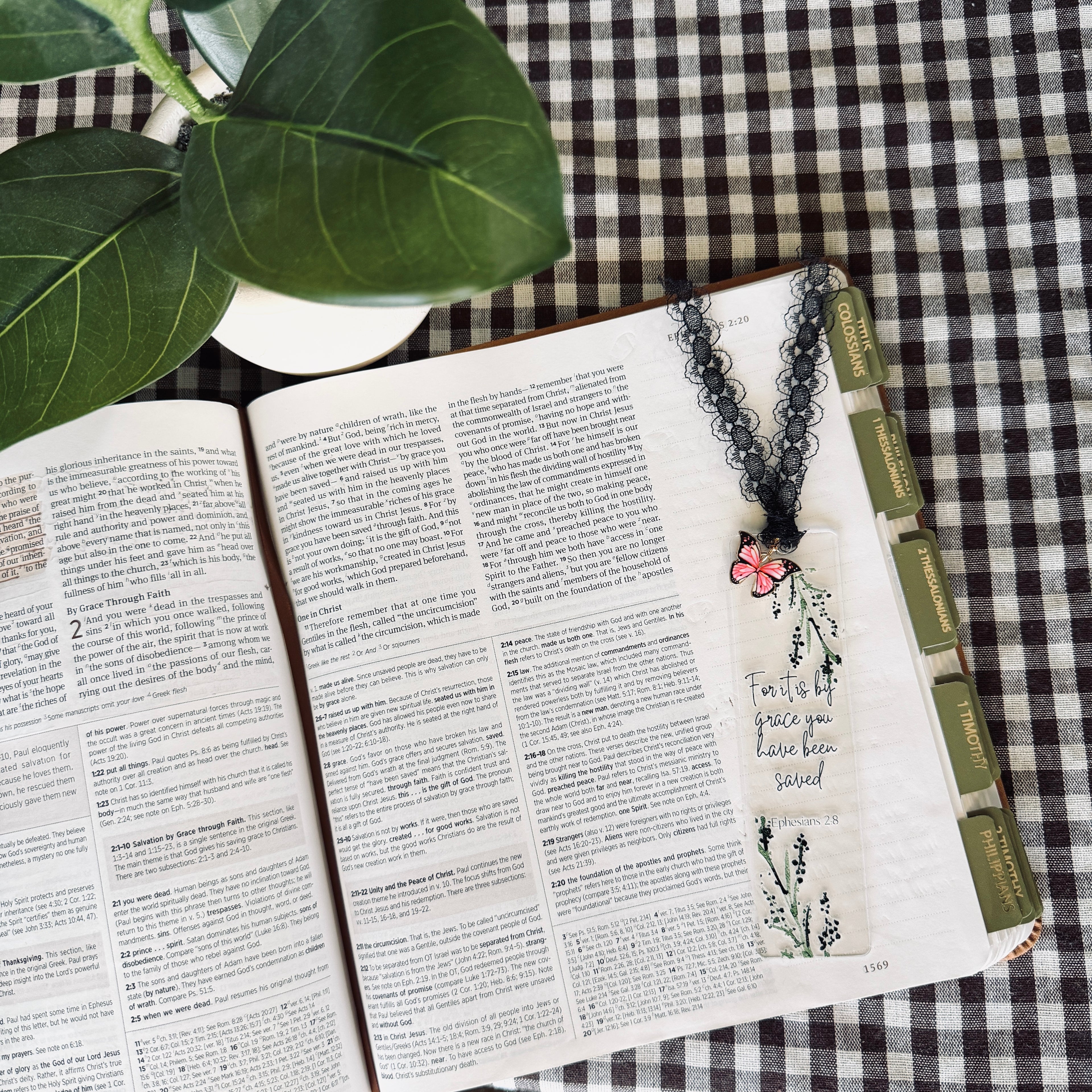 “Saved by Grace” Bible Verse Charm Bookmark