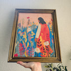 Bloom with Christ Print in Vintage Wood Refinished Frame 11x14