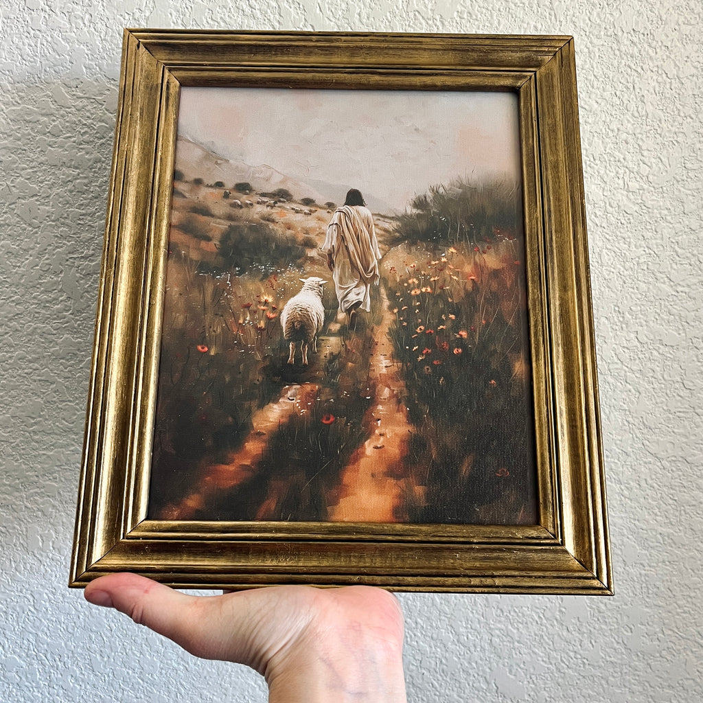 Follow Jesus in Refinished Vintage Wood Frame 8x10