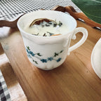 Clean Ingredient Hand Poured Candle in Vintage Blue Flower Tea Cup
