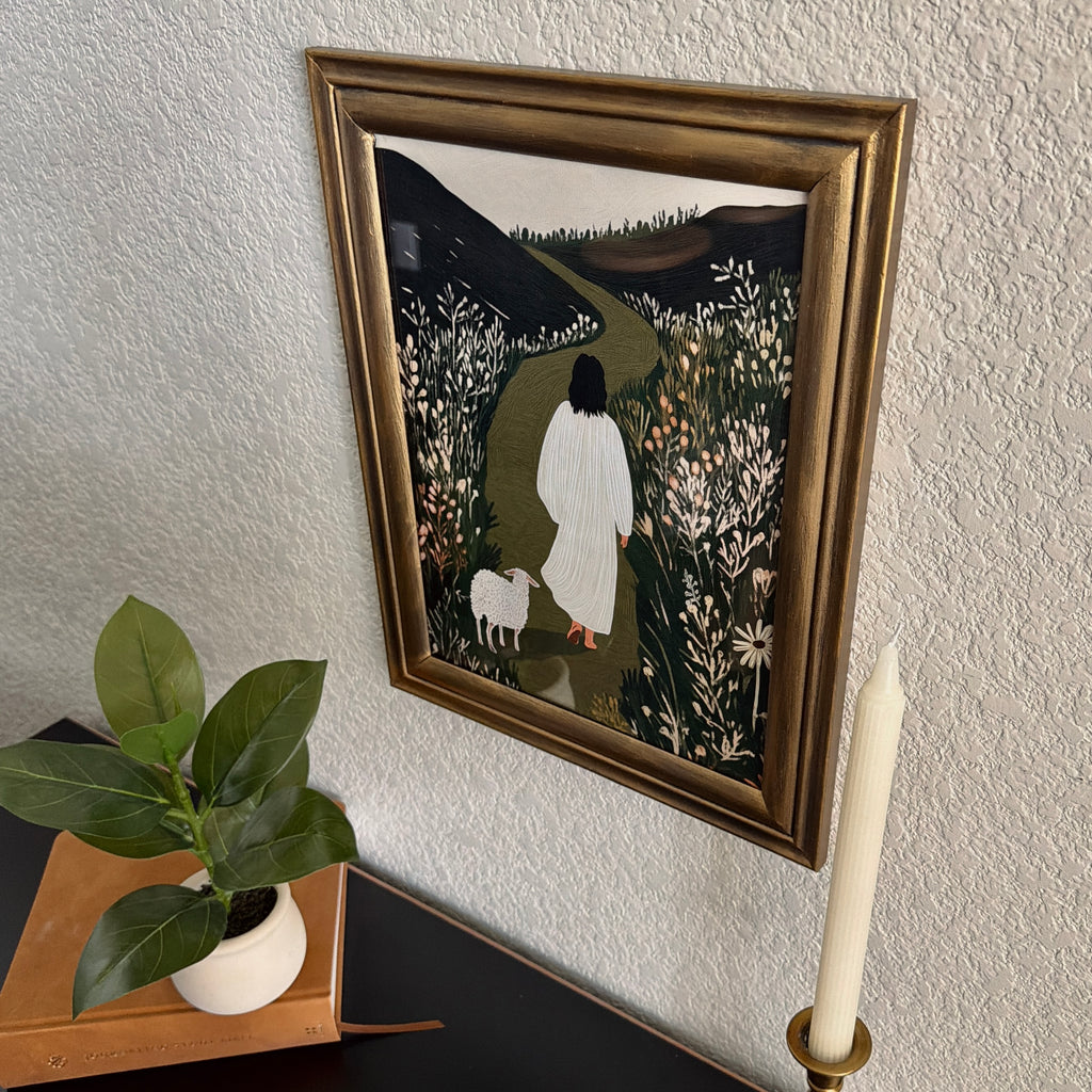 Lord, Lead Me Print in Vintage Wood Refinished Frame 11x14