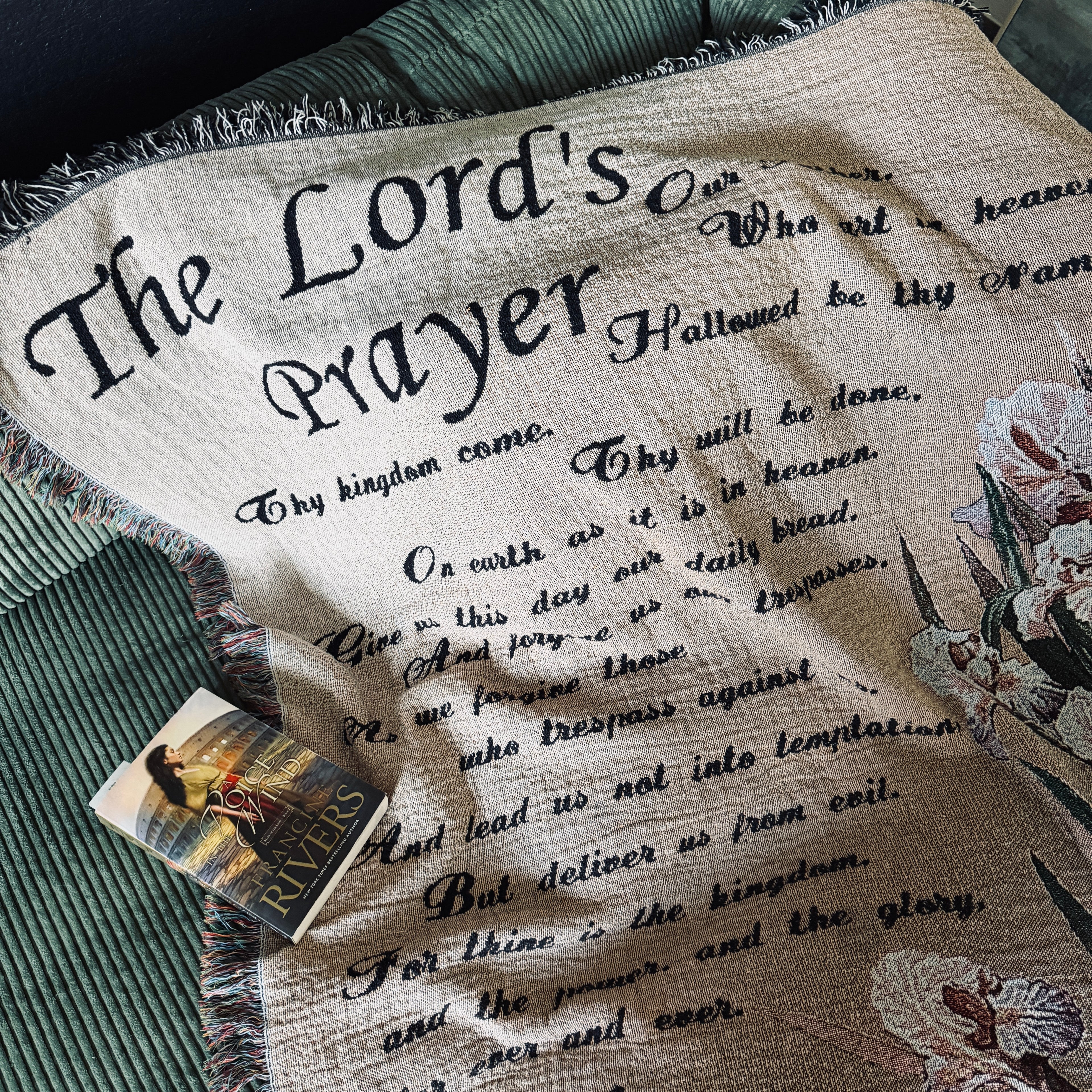 Vintage The Lord’s Prayer Tapestry Throw Blanket