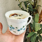 Clean Ingredient Hand Poured Candle in Vintage Blue Flower Tea Cup