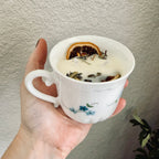 Clean Ingredient Hand Poured Candle in Vintage Blue Flower Tea Cup