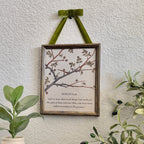 Romans 8:28 “God Works for the Good” Bible Verse in Refinished Vintage Detailed Wood Frame with Velvet Bow Hanger 8x10