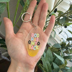 God Has My Back Keychain/Bag Charm Yellow Ombré