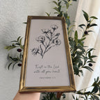 Set of 2 Trust in the Lord Proverbs 3:5 in Refinished Vintage Frames 7 x 12.5 & 5x7