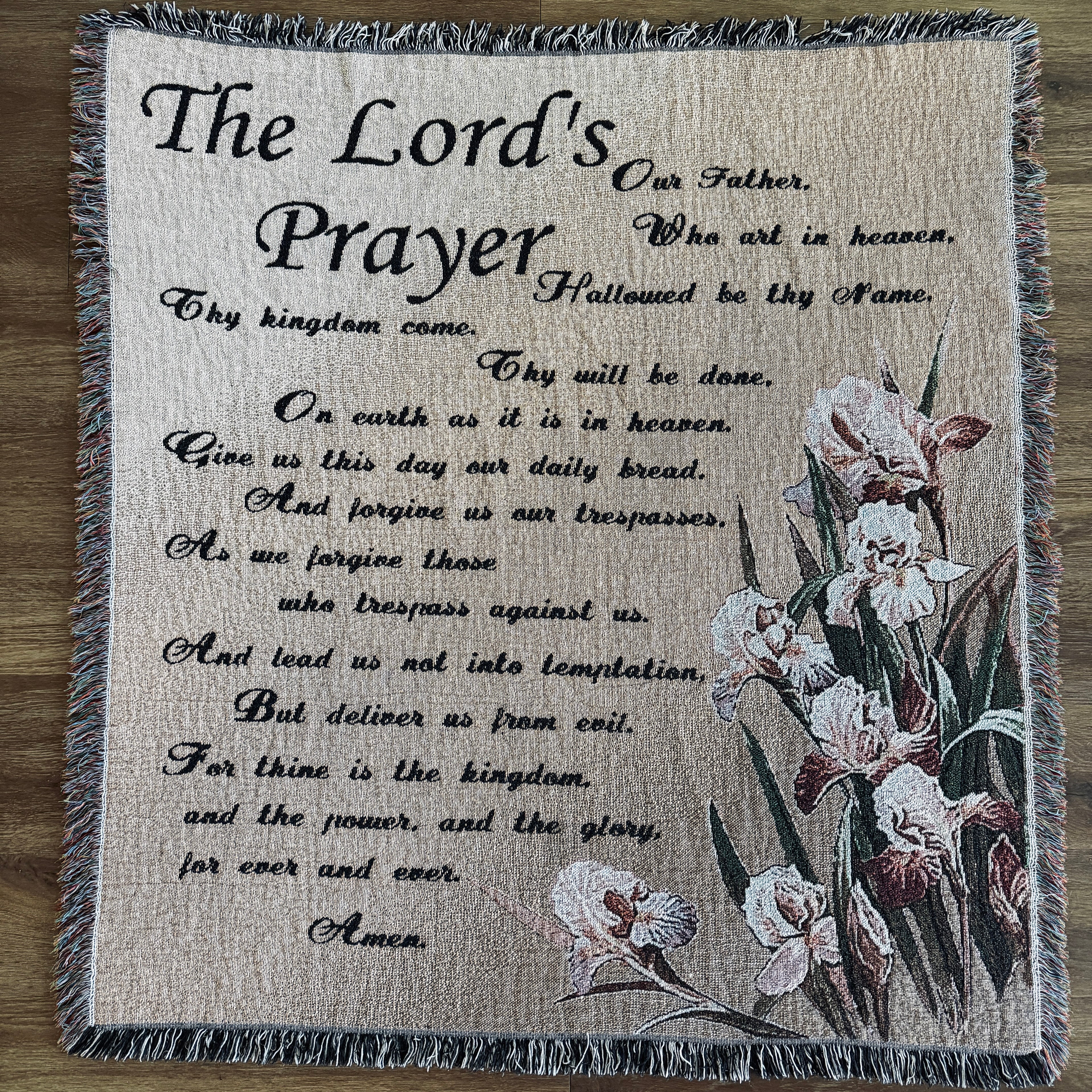 Vintage The Lord’s Prayer Tapestry Throw Blanket