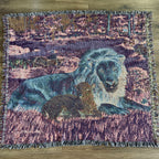 Vintage The Lion and The Lamb Tapestry Throw Blanket