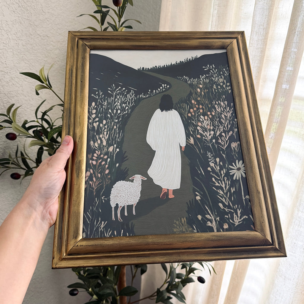 Lord, Lead Me Print in Vintage Wood Refinished Frame 11x14