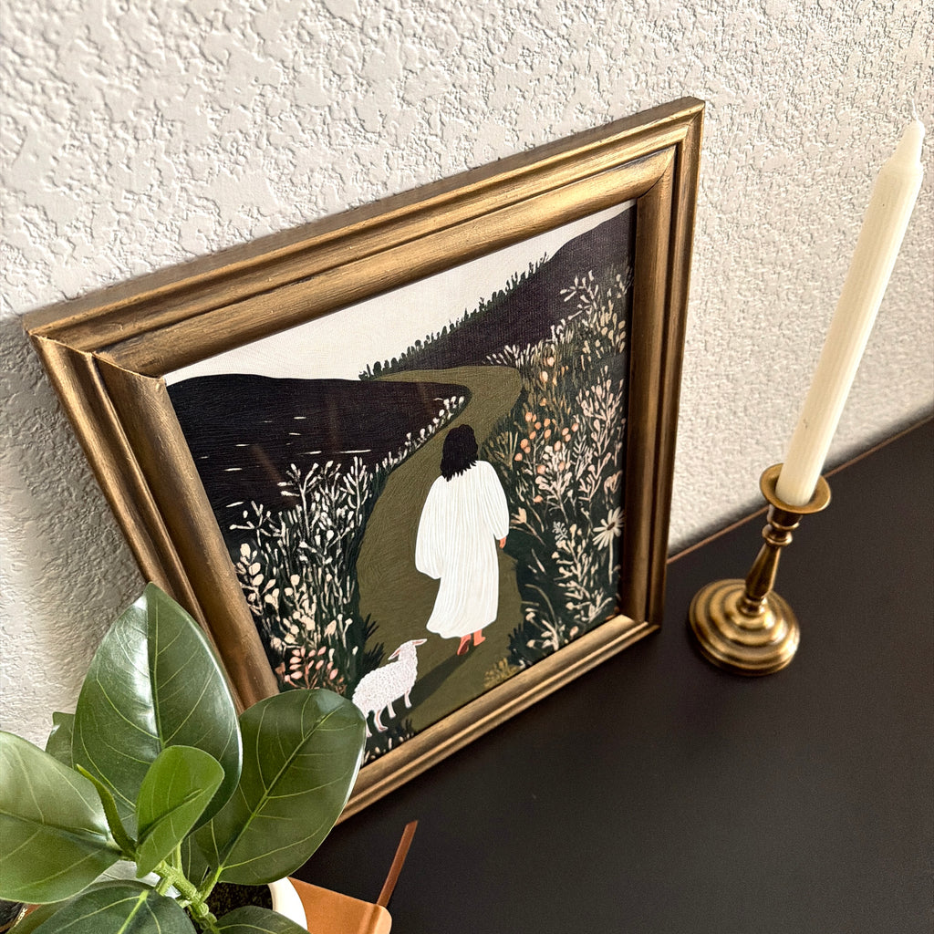 Lord, Lead Me Print in Vintage Wood Refinished Frame 11x14
