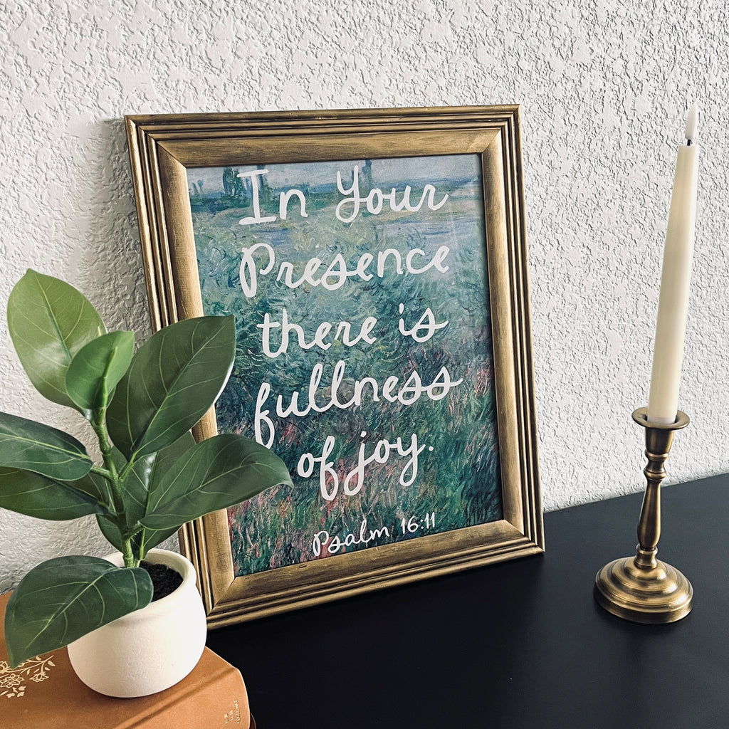Fullness of Joy Print in Vintage Wood Refinished Frame 11x14