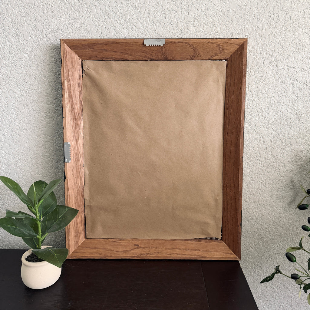 Isaiah 40:8 Bible Verse Print in Large Vintage Wood Refinished Frame with Layered Fabric Mat 18x22
