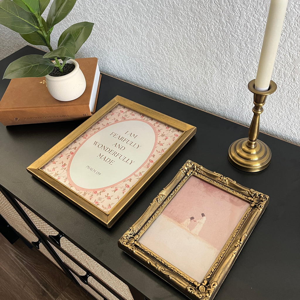 Set of 2 Psalm 139 in Vintage Refinished Frames 8x10 & 5x7