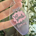 Trust God’s Timing Keychain/Bag Charm Purple Ombré