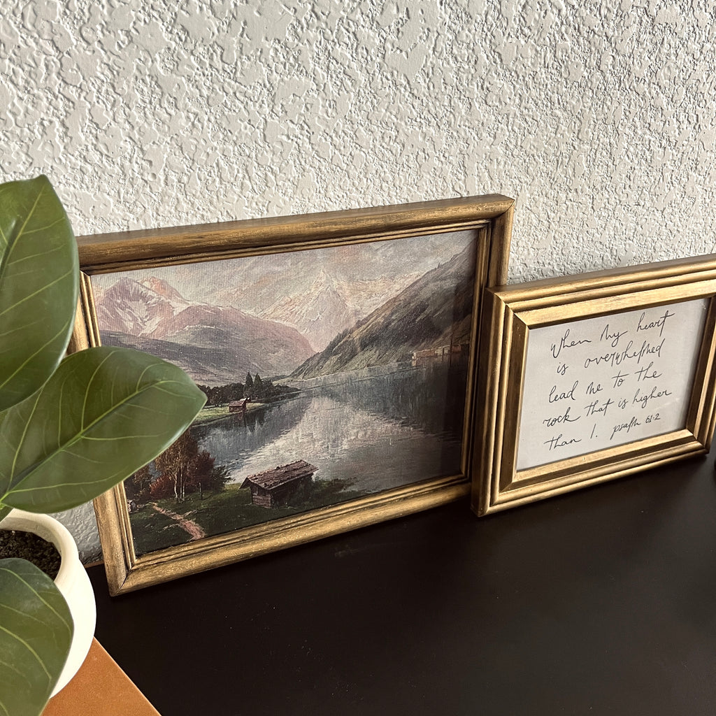 Set of 2 Psalm 61:2 in Refinished Frames 8x10 & 5x7