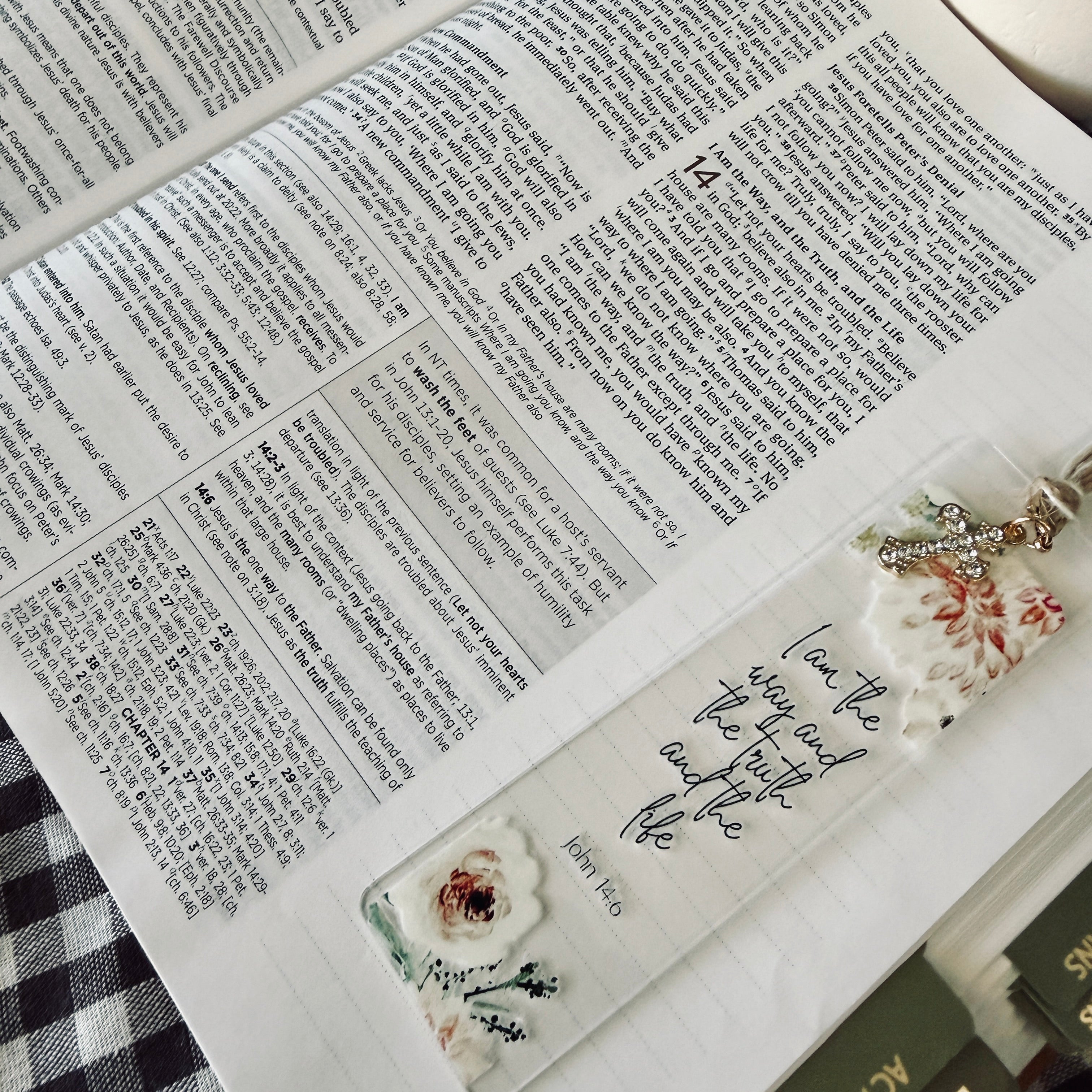 “Way Truth Life” Bible Verse Charm Bookmark