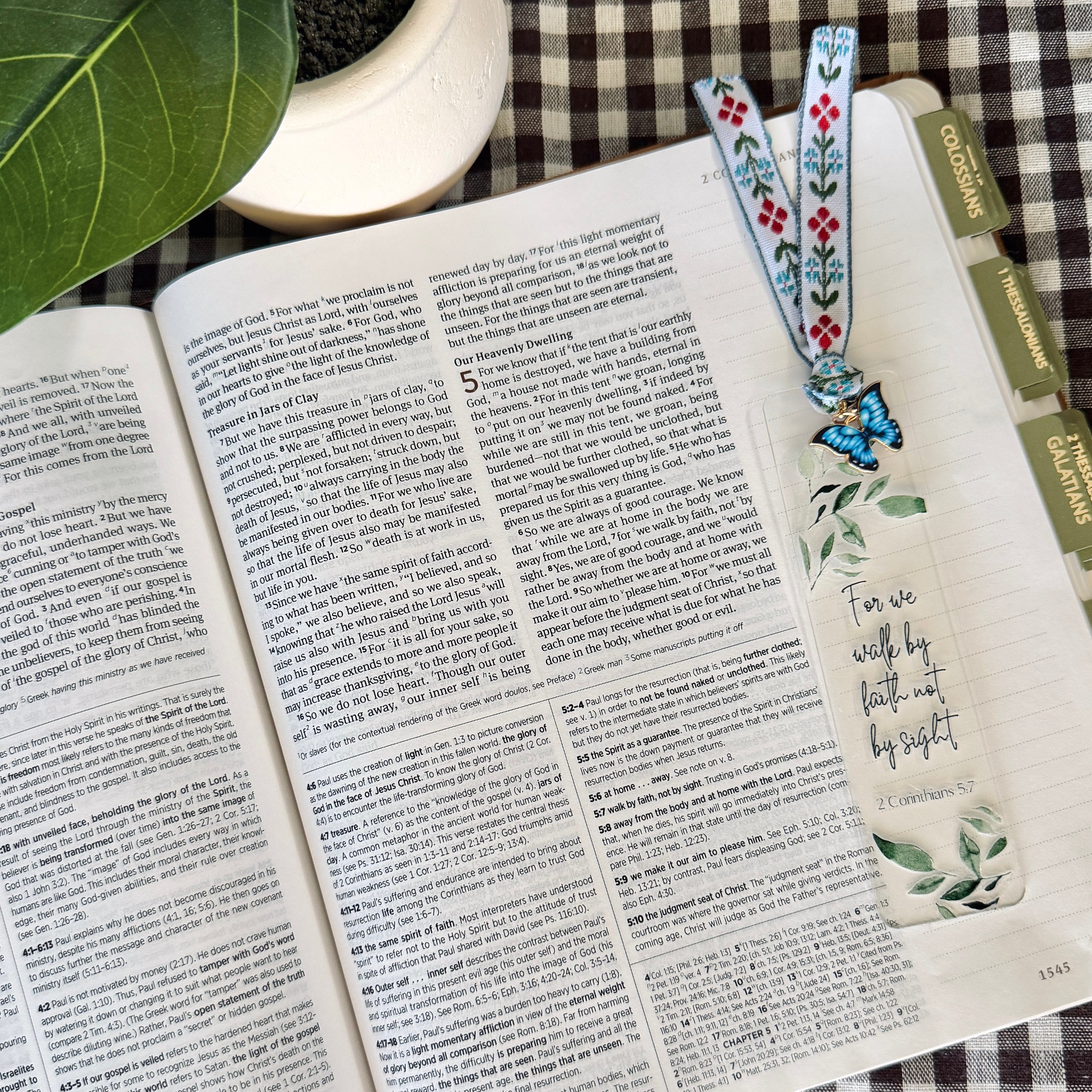 “Walk by Faith” Bible Verse Charm Bookmark