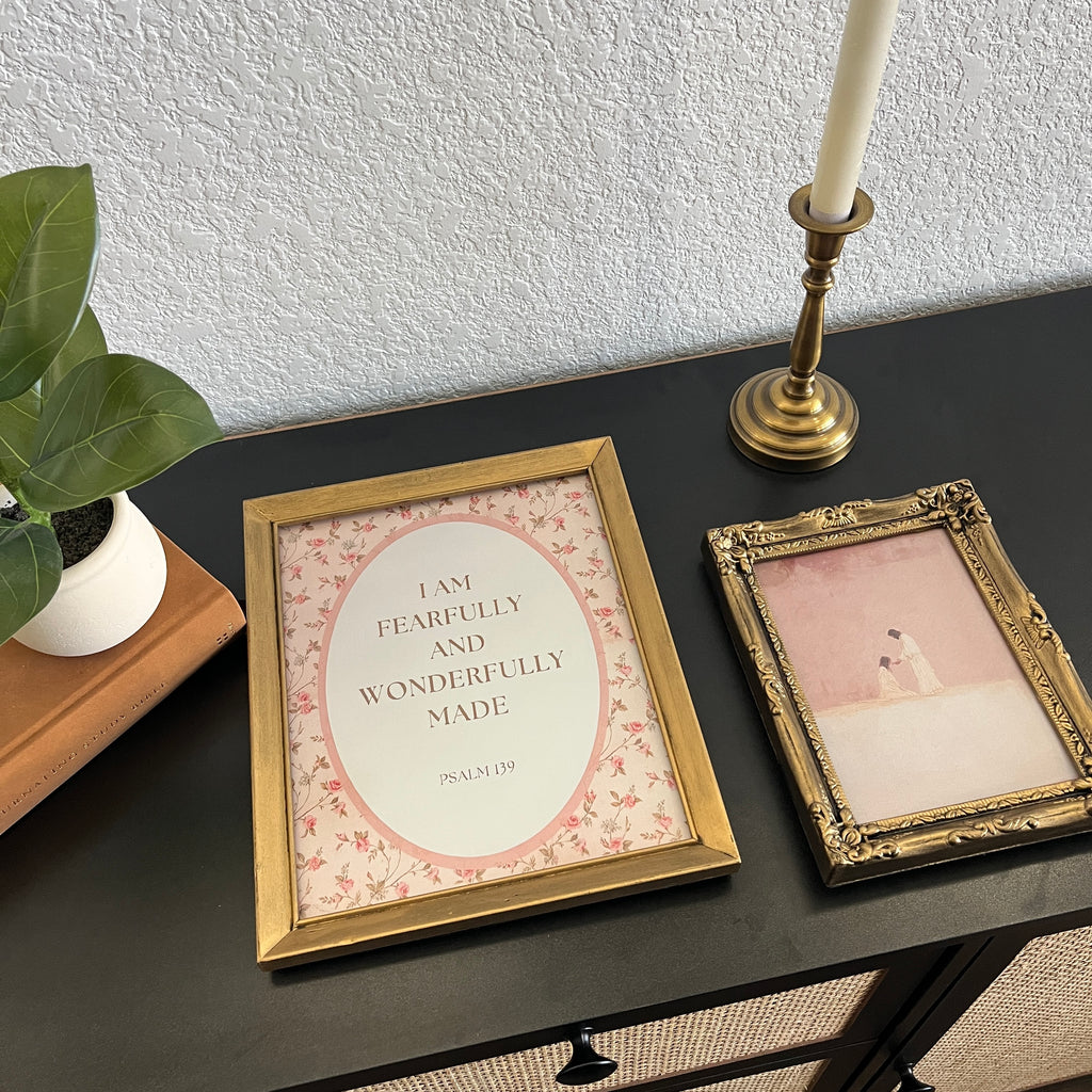 Set of 2 Psalm 139 in Vintage Refinished Frames 8x10 & 5x7