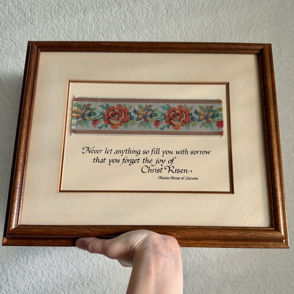 Vintage Joy of Christ Mixed Media Framed Art 14 x 17 inches