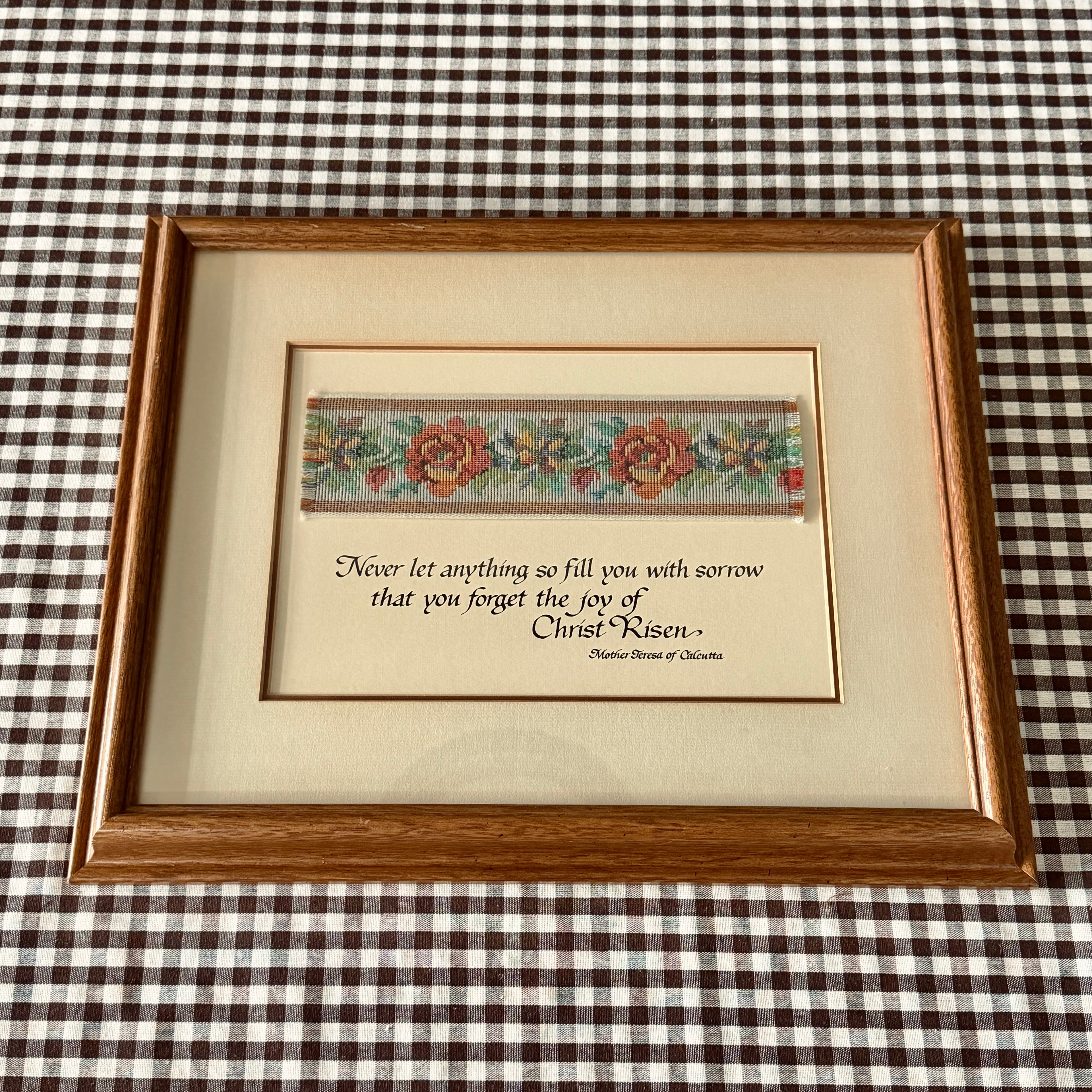 Vintage Joy of Christ Mixed Media Framed Art 14 x 17 inches