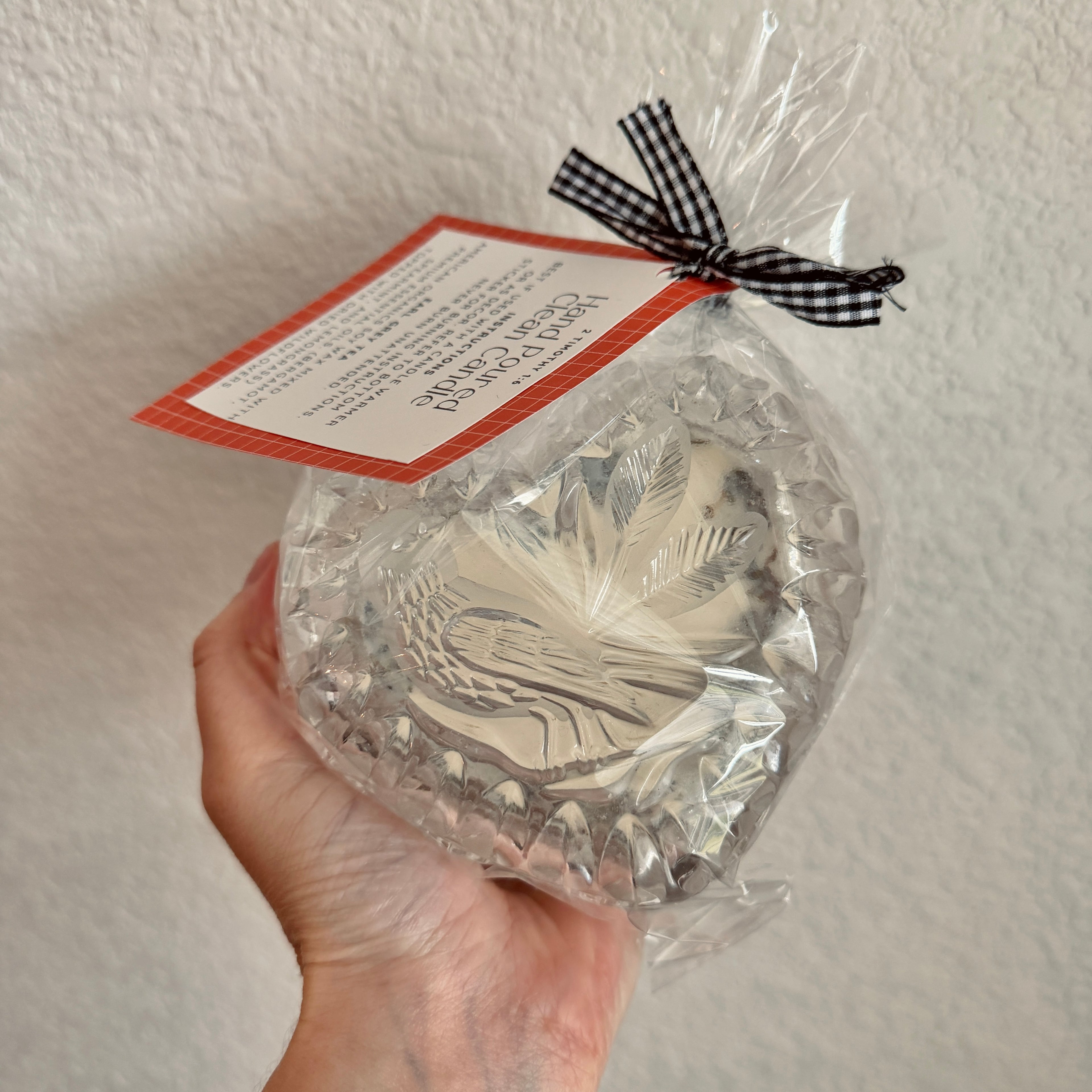Clean Ingredient Hand Poured Candle in Vintage Heart Shaped Lidded Pressed Glass Trinket Dish