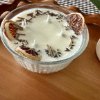 Clean Ingredient Hand Poured Candle in Vintage Pressed Glass Bowl