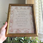 Set of 2 The Blessing Bible Verse in Refinished Vintage Wood Frames 5x7 & 8x10 Numbers 6:24-26