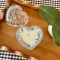 Clean Ingredient Hand Poured Candle in Vintage Heart Shaped Lidded Pressed Glass Trinket Dish