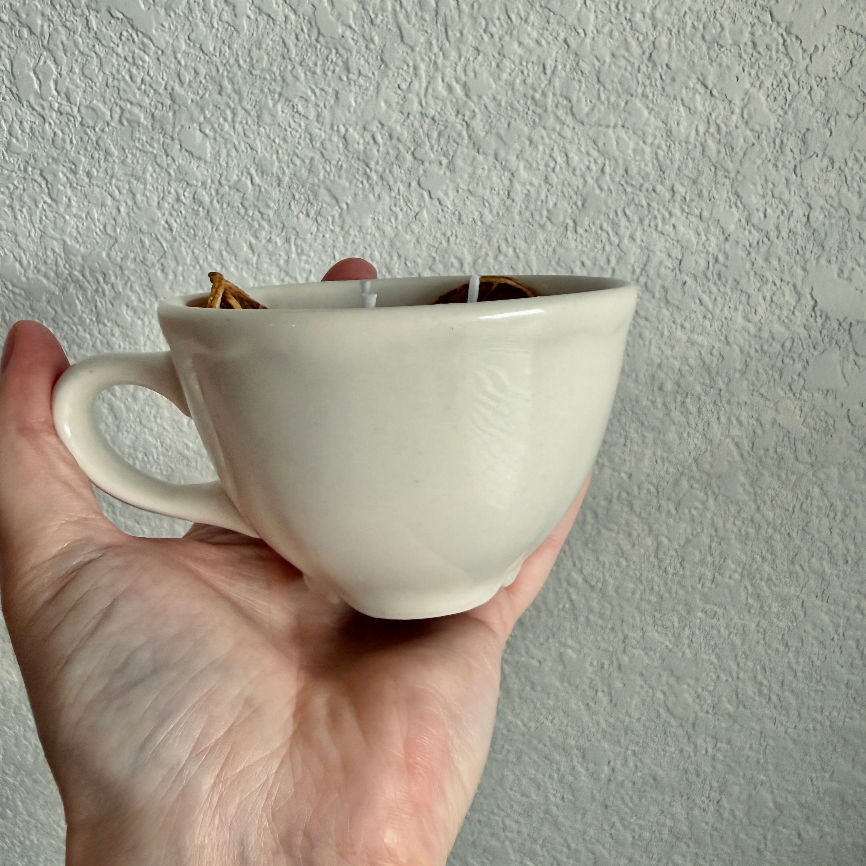 Clean Ingredient Hand Poured Candle in Vintage Tea Cup