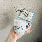 Clean Ingredient Hand Poured Candle in Vintage Blue Flower Tea Cup
