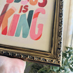 JESUS IS KING in Refinished Vintage Detailed Ornate Wood Frame 8x10